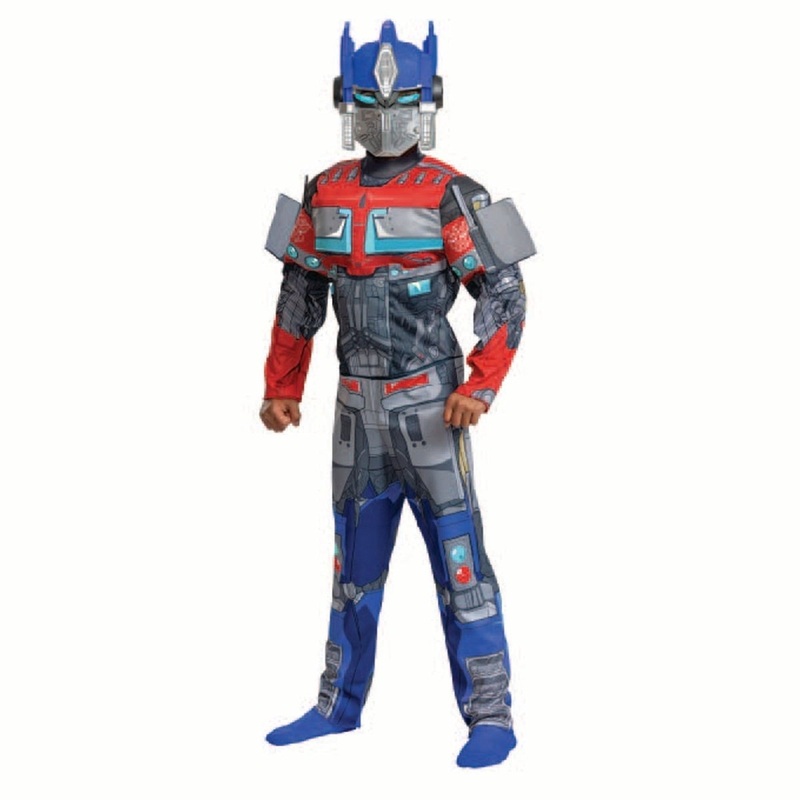 Transformers Optimus Prime Muscle Jumpsuit Costume for Kids, Red and Blue Muscle Jumpsuit 3T-4T