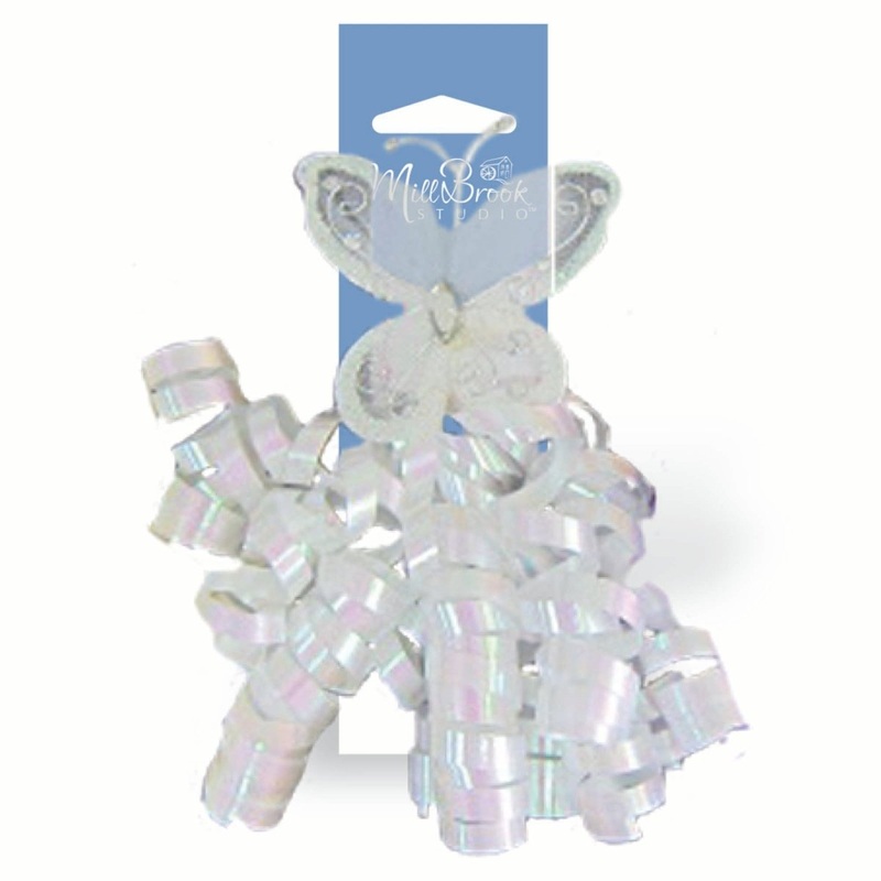 White Butterfly Swirl Gift Bow, 1 Count