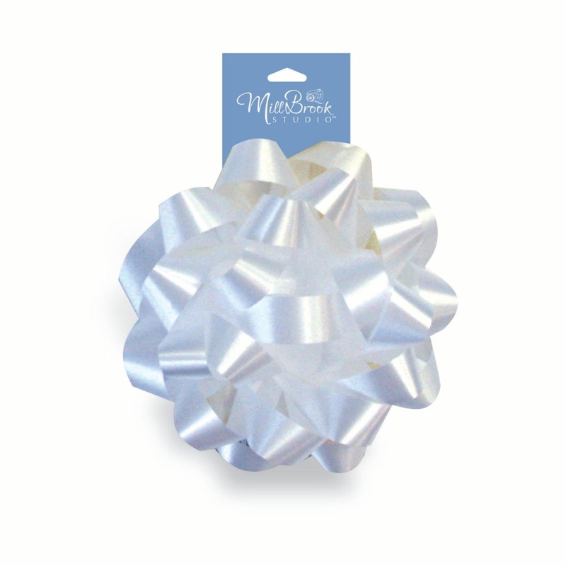 White Gift Confetti Bow, 6 Inches, 1 Count