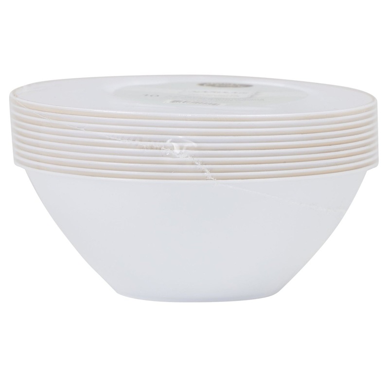 White Premium Quality Bowls with Gold Rim, 6 oz, 10 Count