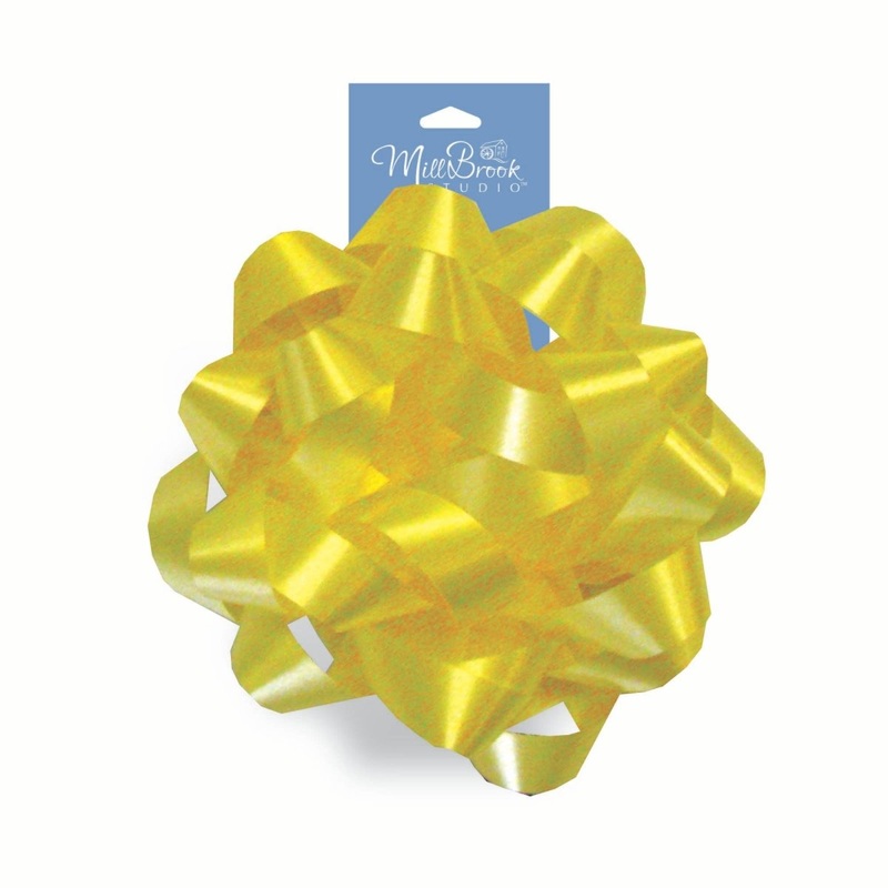 Yellow Gift Confetti Bow, 6 Inches, 1 Count