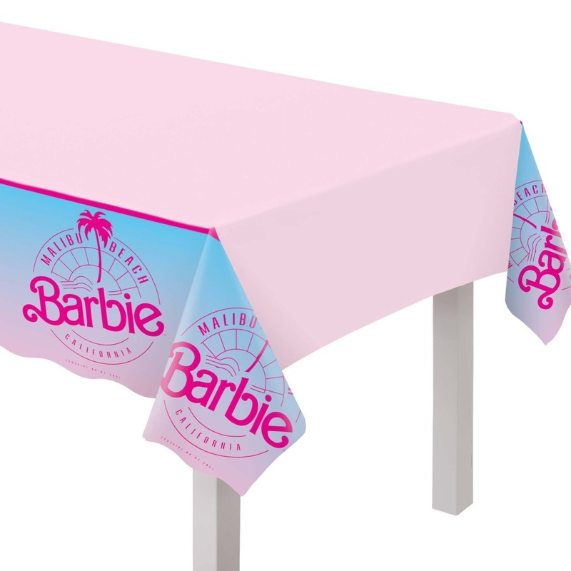 Barbie Malibu Beach Birthday Rectangular Plastic Table Cover, 1 Count