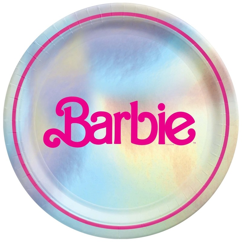 Barbie Malibu Beach Large Round Lunch Paper Plates, 9 Inches, 8 Count