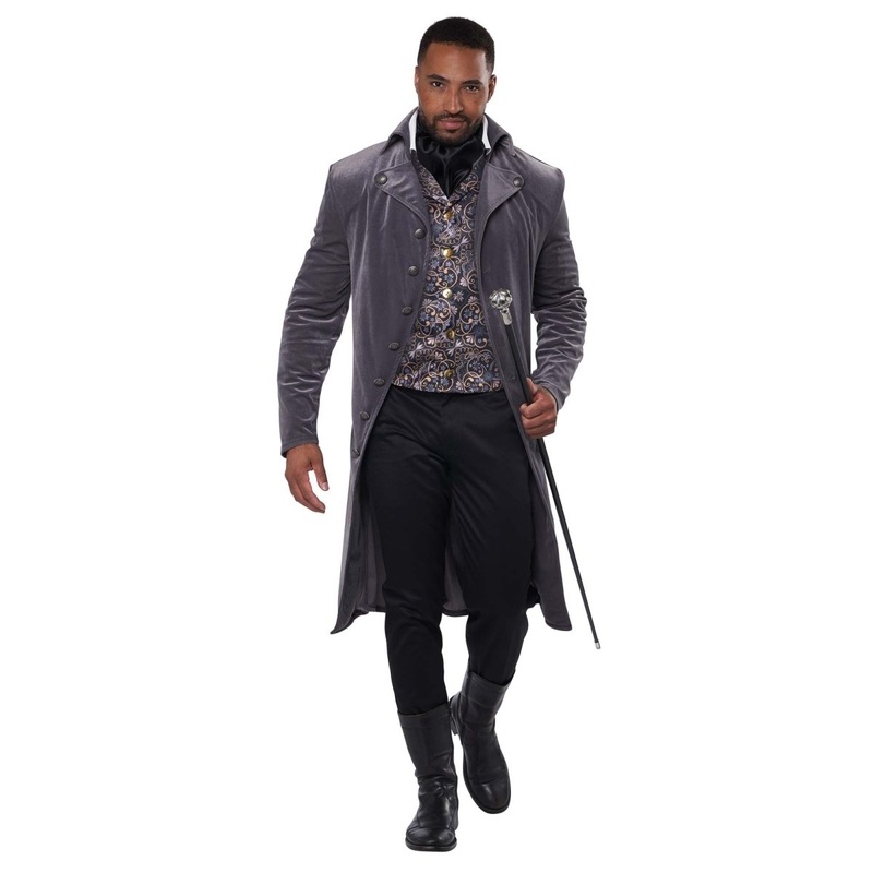 Bridgerton Grey Regency Coat Vest Set for Adults M
