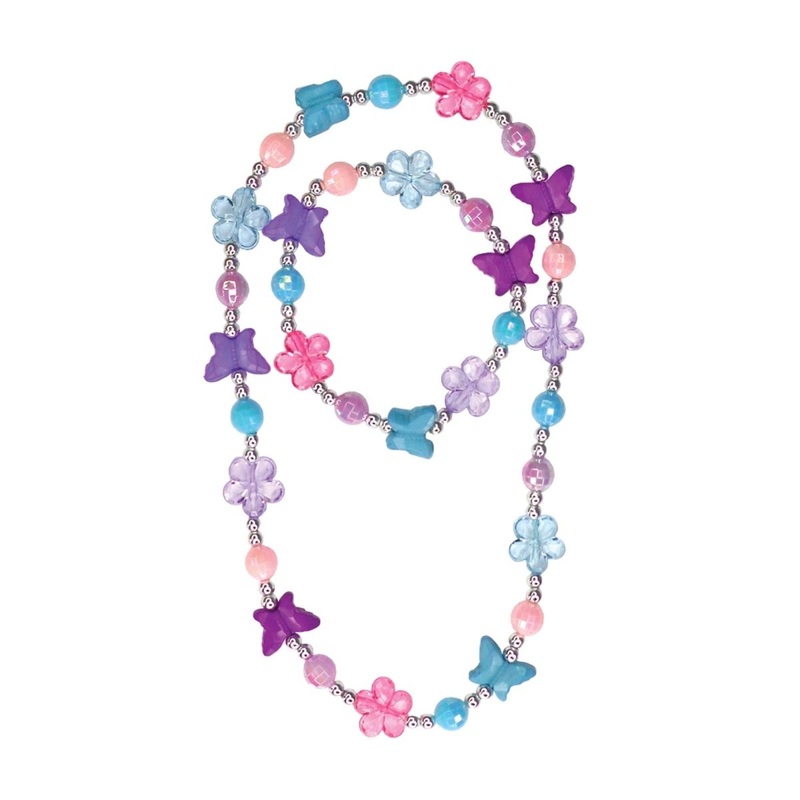 Butterfly Flutter Necklace and Bracelet Set for Kids