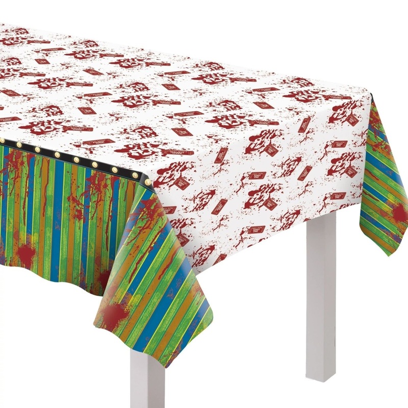 Creepy Carnival Rectangular Plastic Table Cover, 54 x 102 Inches, 1 Count