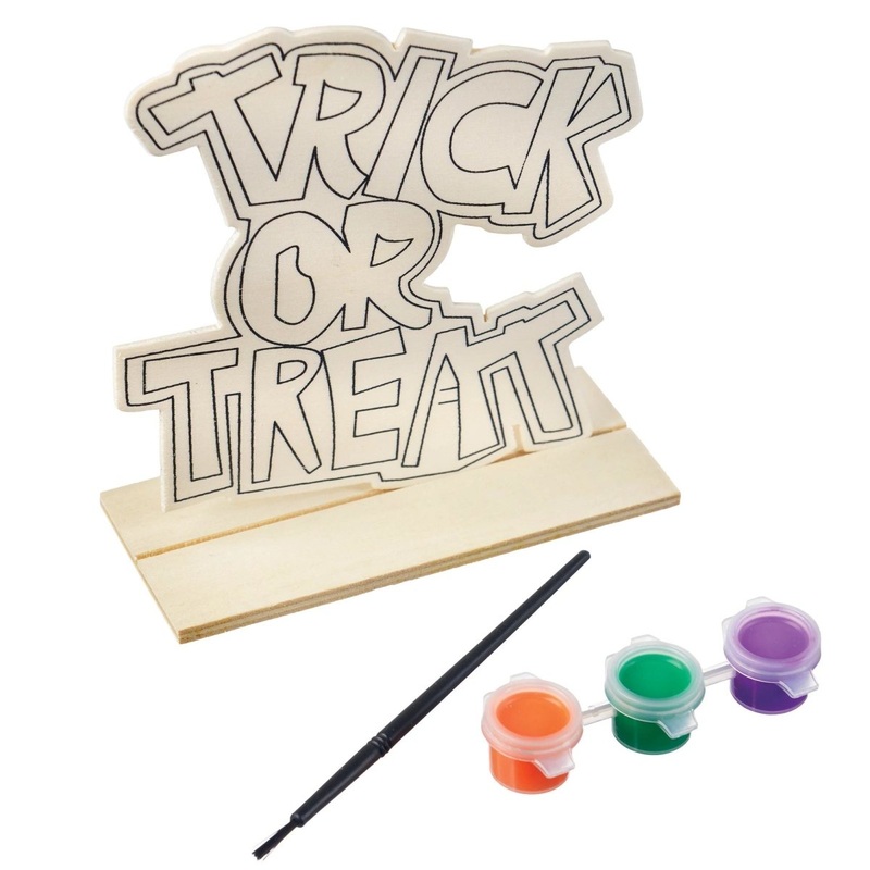 Halloween Trick or Treat MDF Painting Activity Set, 5 x 5 Inches, 1 Count