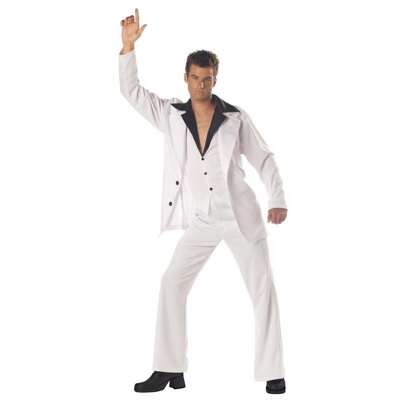 White 70s Disco Dude Costume for Adults S