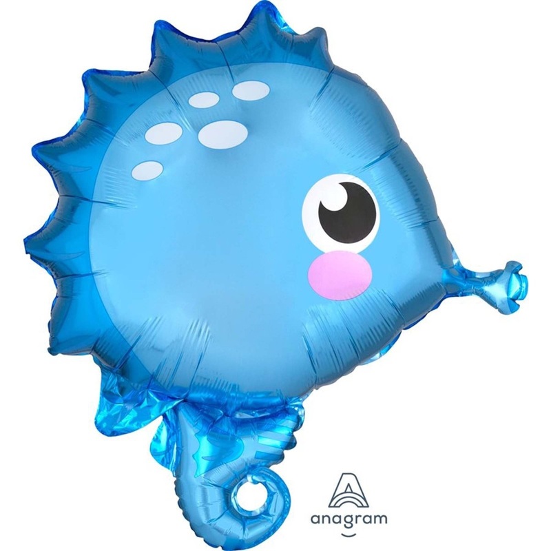 Blue Seahorse Foil Balloon, 18 Inches, 1 Count