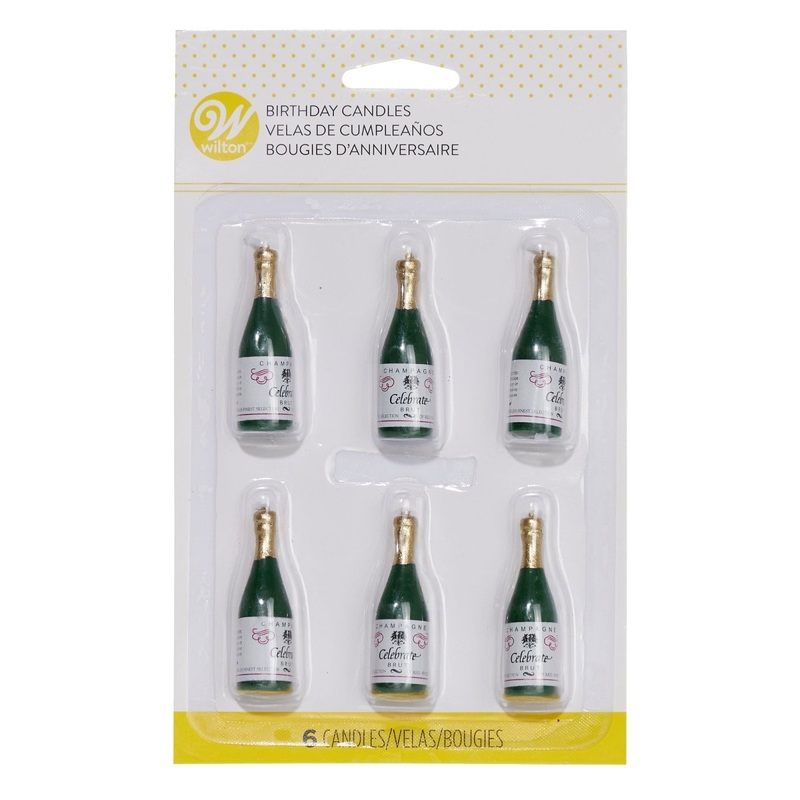Champagne Bottle Cake Candles, 6 Count