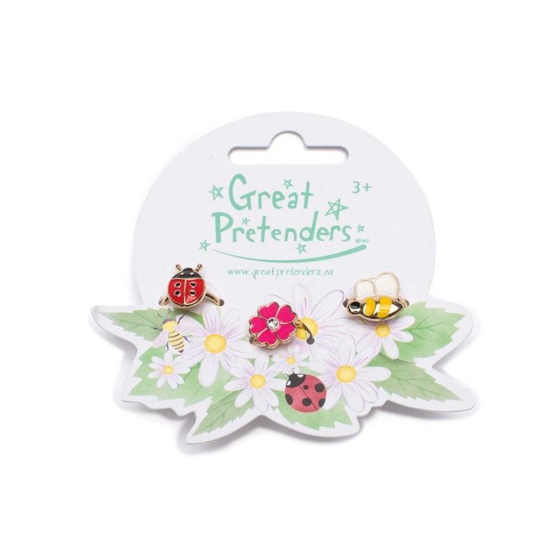 Ladybug and Bee Garden Ring Set, 3 Count