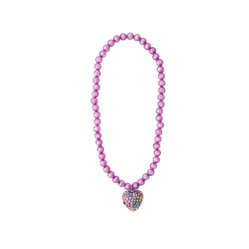 Purple Rockin Heart Necklace for Kids, 1 Count