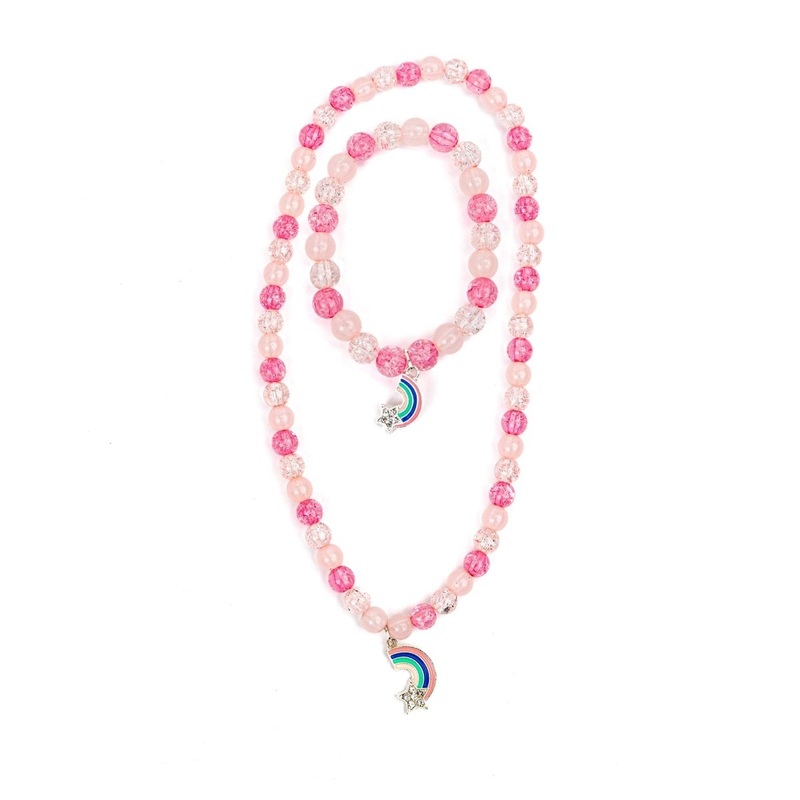 Rainbow Necklace and Bracelet Set for Kids