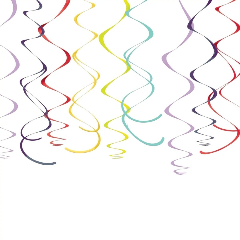 Rainbow Swirl Decoration Kit, 22 Inches, 12 Count