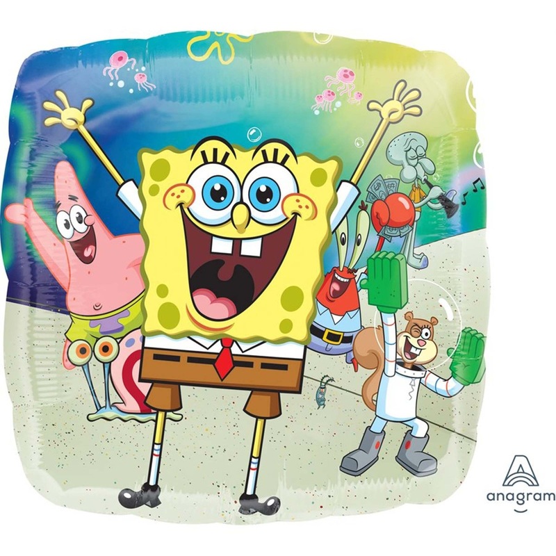 SpongeBob SquarePants Square Shape Foil Balloon, 18 Inches, 1 Count