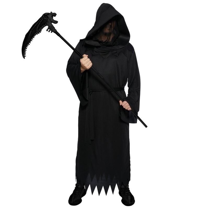 The Reaper Costume for Adults, Black Robe with Mask and Belt STD