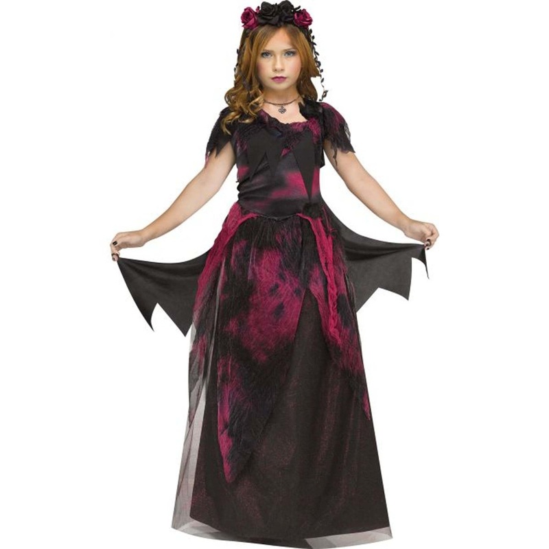 Twilight Fairy Costume for Kids, Black and Purple Dress M