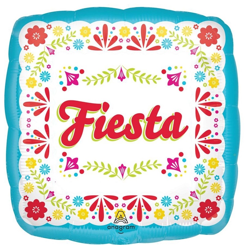Viva la Fiesta Square Shape Foil Balloon, 18 Inches, 1 Count