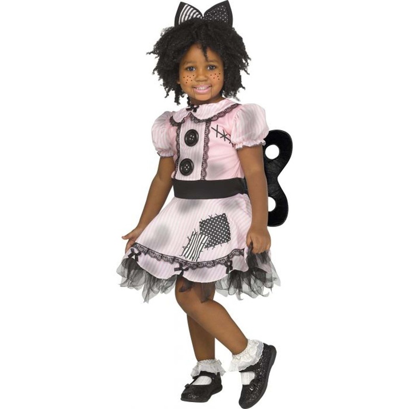 Wind-Up Doll Costume for Toddlers, Pink and Black Dress S