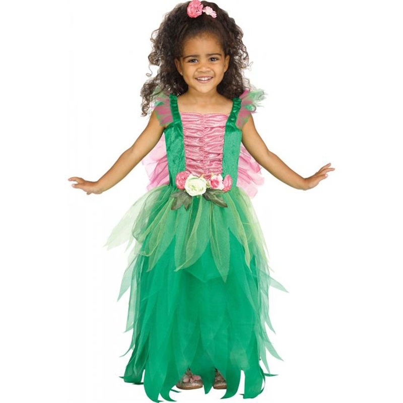 Woodland Fairy Costume for Toddlers, Green and Pink Dress S