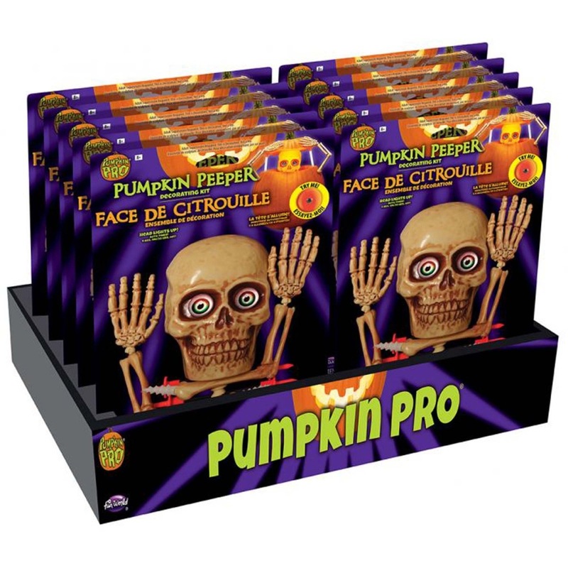 Light Up Scary Skeleton Pumpkin Peeper Kit, 1 Count