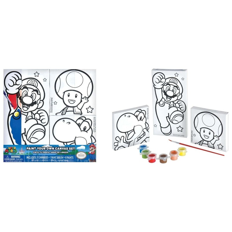 Super Mario Bros Paint Your Own Canvas Set, 1 Count