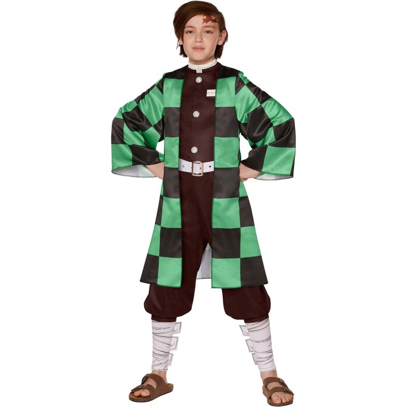 Tanjiro Costume for Kids, Jumpsuit and Belt S