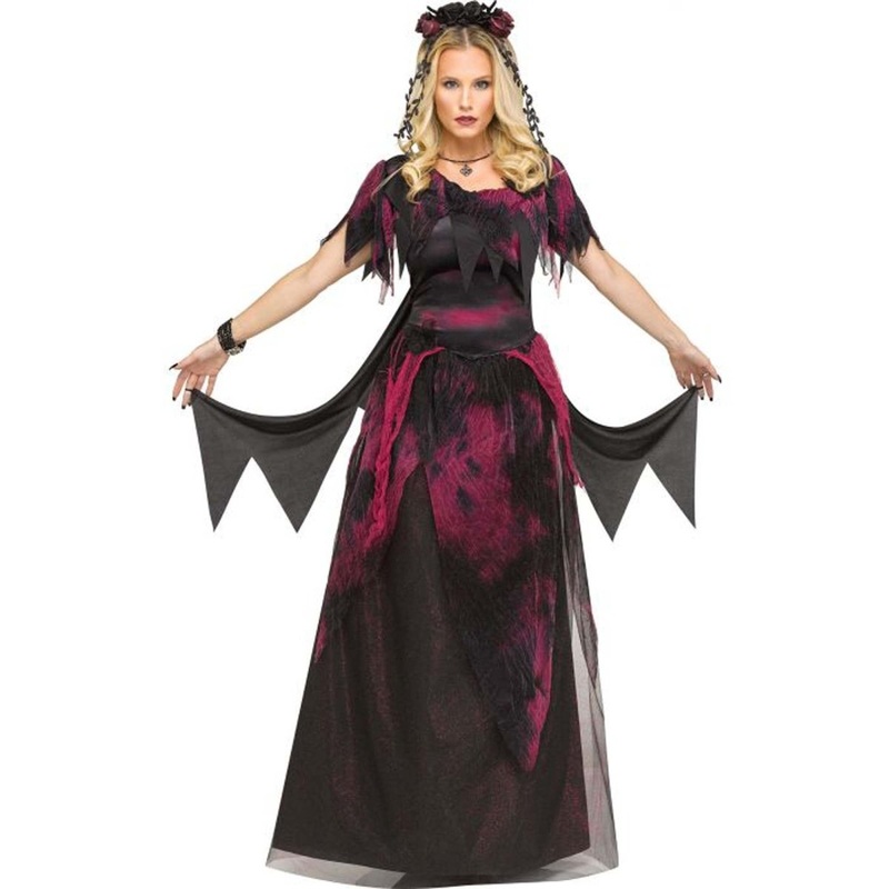 Twilight Fairy Costume for Adults, Black and Purple Dress S/M