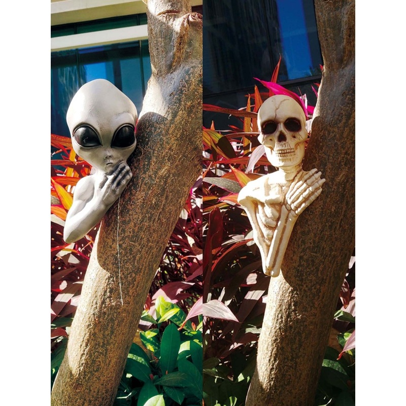 Alien and Skull Tree Peekers, 14 Inches, Assortment, 1 Count