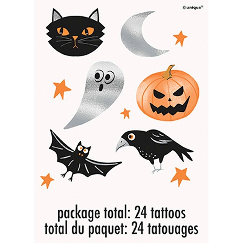 Bats and Boos Tattoo Sheets, 4 Count