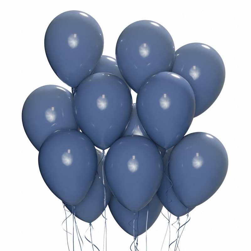 Blue Slate Latex Balloons, 12 Inches, 15 Count