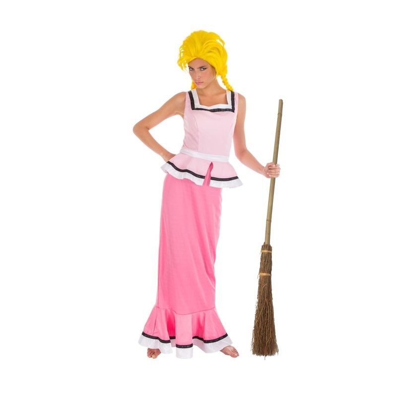 Bonemine Costume for Adults, Asterix and Obelix, Pink Top and Skirt S