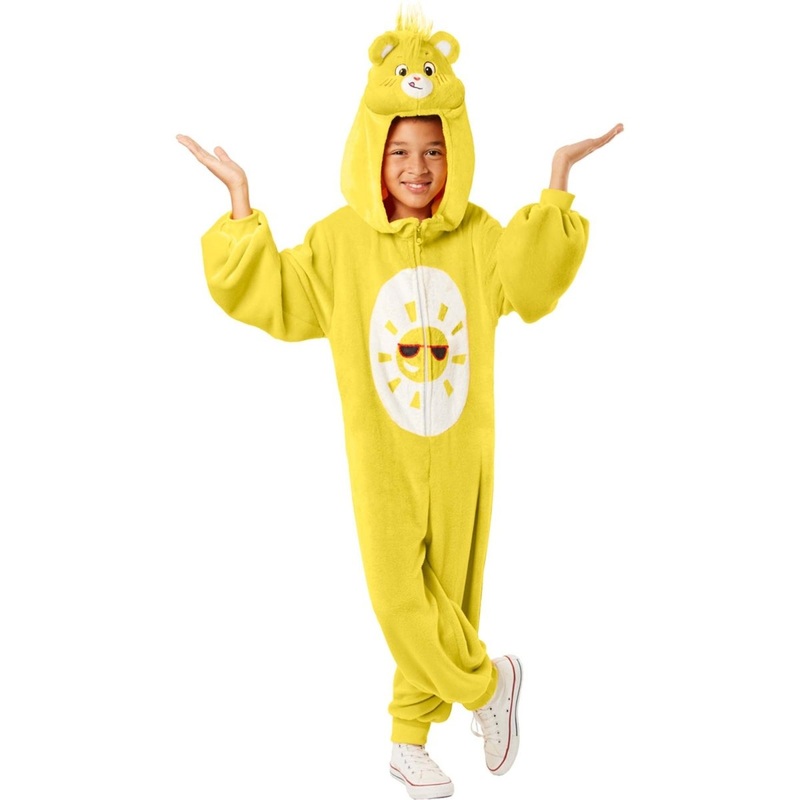 Care Bears Funshine Costume for Kids, Yellow Jumpsuit with Hood XS