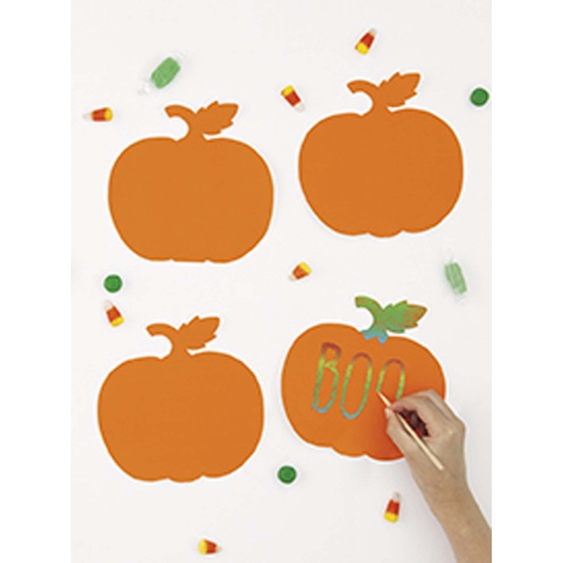 Cat & Pumpkin Scratch Art Set, 36 Count