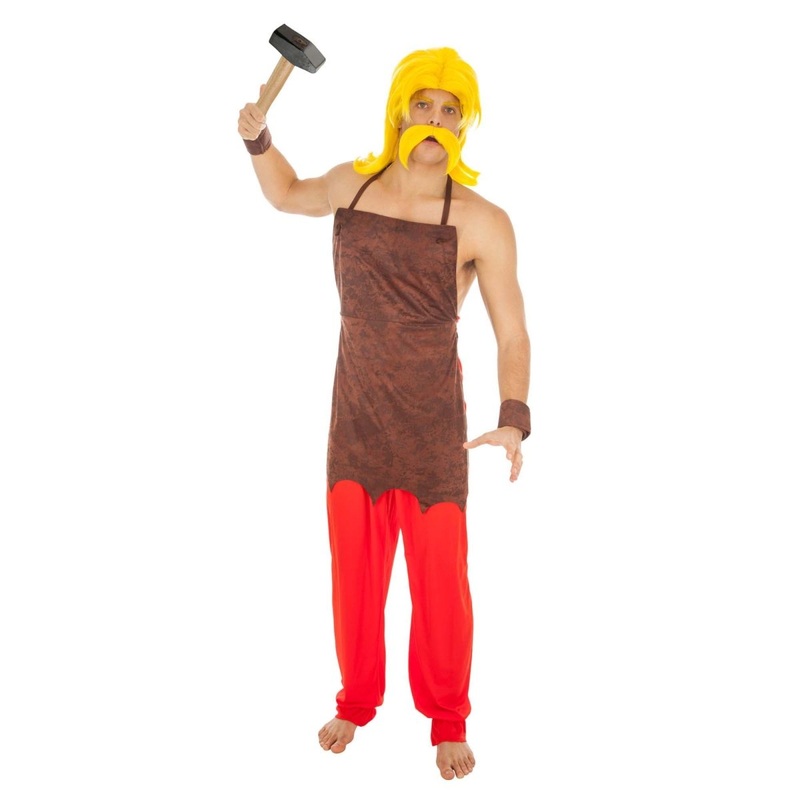 Cetautomatix Costume for Adults, Asterix and Obelix, Brown Apron M