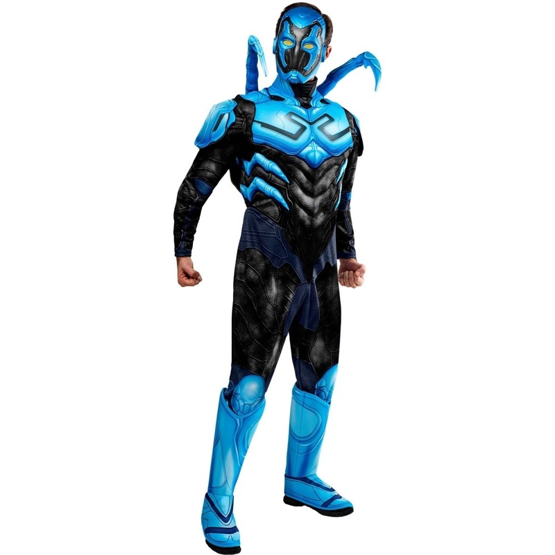 DC Blue Beetle Deluxe Costume for Adults, Blue Padded Jumpsuit XL
