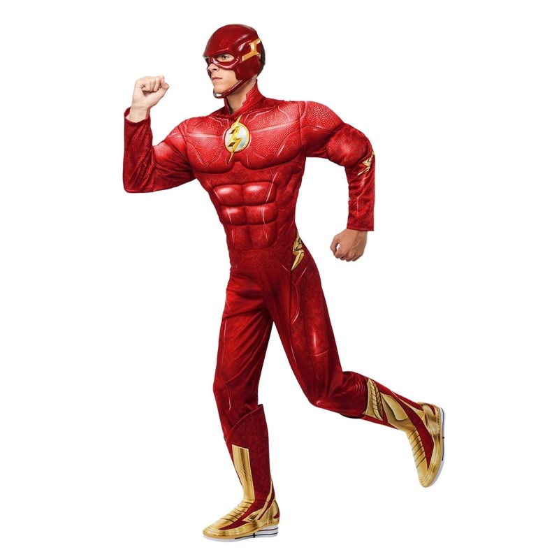 DC The Flash Costume for Adults, Red Padded Jumpsuit M