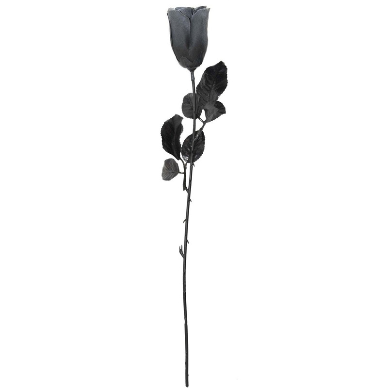 Grey Rose With Black Stem, 1 Count