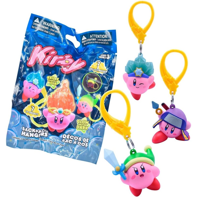 Nintendo Kirby Glow in the Dark Backpack Hangers, Assortment, 1 Count
