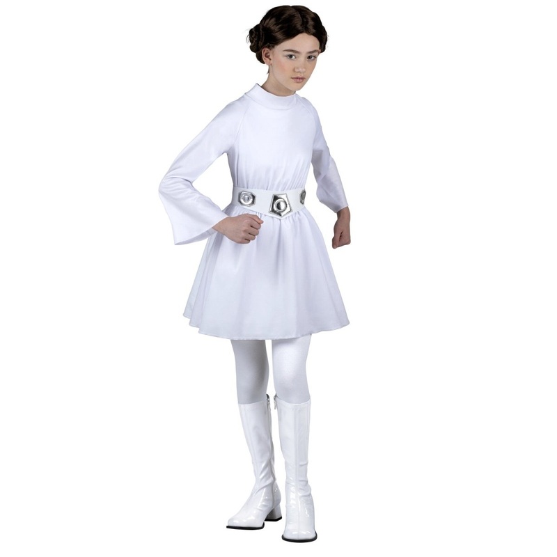 Star Wars Princess Leia Qualux Costume for Kids, White Dress S