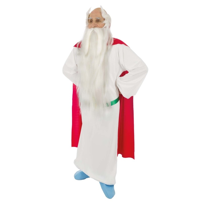 The Gallic Druid Panoramix Costume for Adults, Asterix and Obelix, White Robe M