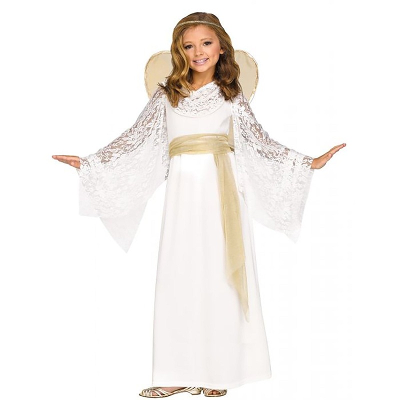 Angelic Miss Costume for Kids, White Dress S