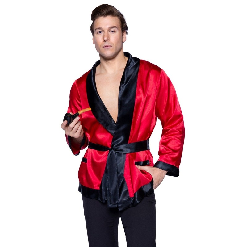 Bachelor Costume for Adults, Red and Black Robe One Size