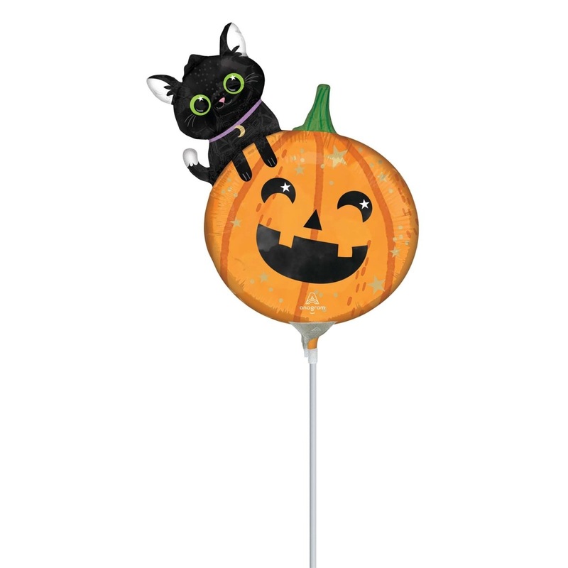 Cat and Pumpkin Air-Filled Balloon, 14 Inches, 1 Count