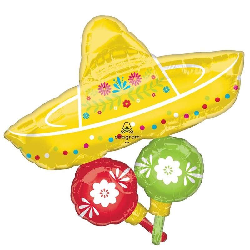 Fiesta Sombrero Supershape Balloon, 32 Inches, 1 Count