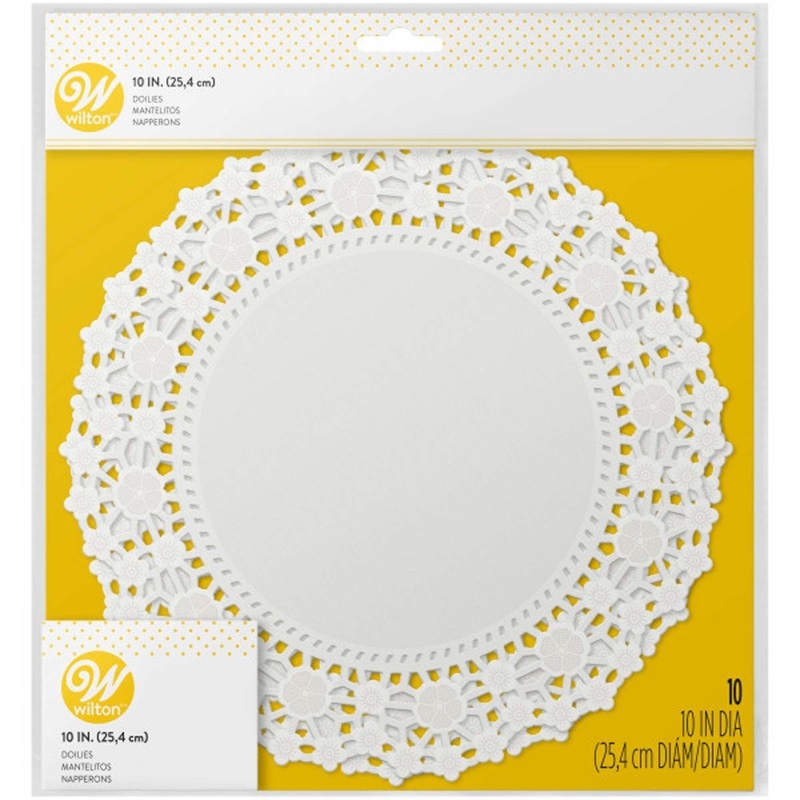Large White Greaseproof Doilies, 10 Inches, 10 Count