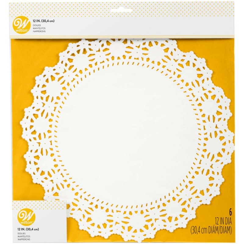 Large White Greaseproof Doilies, 12 Inches, 6 Count