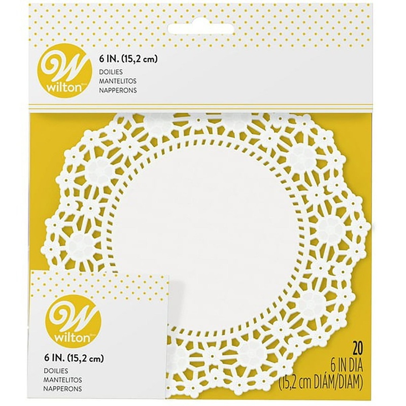 Small White Greaseproof Doilies, 6 Inches, 20 Count