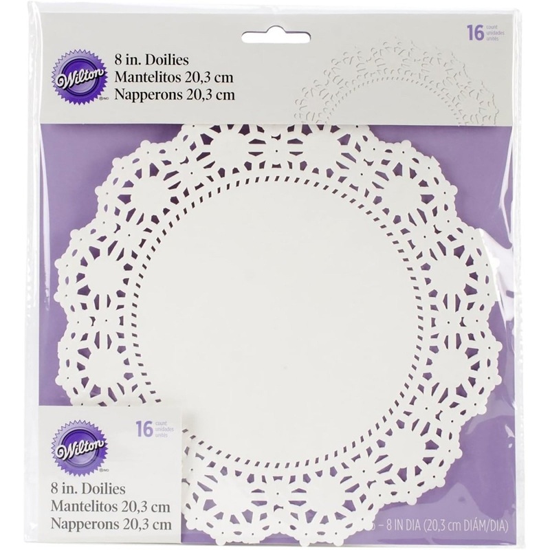 Small White Greaseproof Doilies, 8 Inches, 16 Count