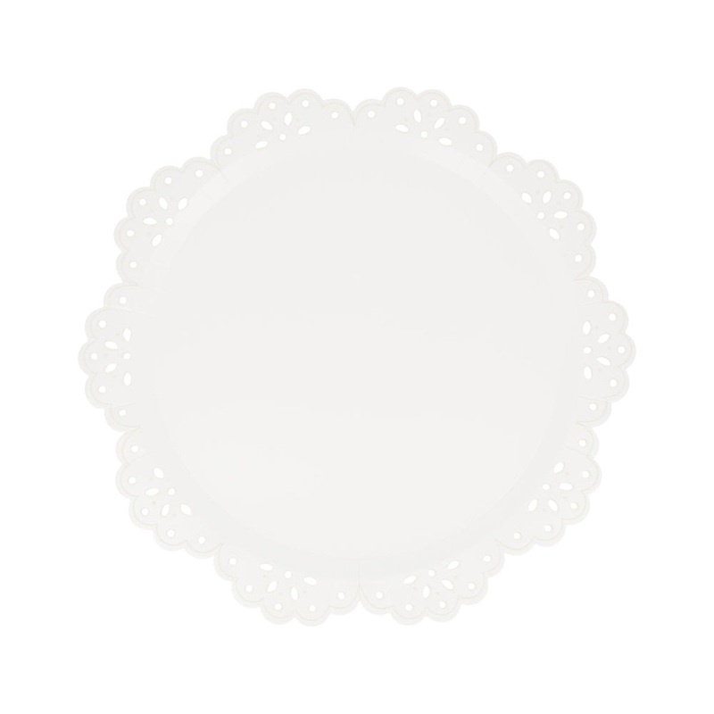 Broderie Anglaise Dessert Plates, 10 Inches, 8 Count